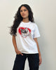Immagine della t-shirt basic oversize in bianco con Pesci Motel Pet