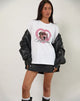 Immagine della t-shirt basic oversize in bianco con grafica del cane Acquario