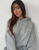Immagine della felpa con cappuccio oversize in marna grigia con ricamo Motel Scribble