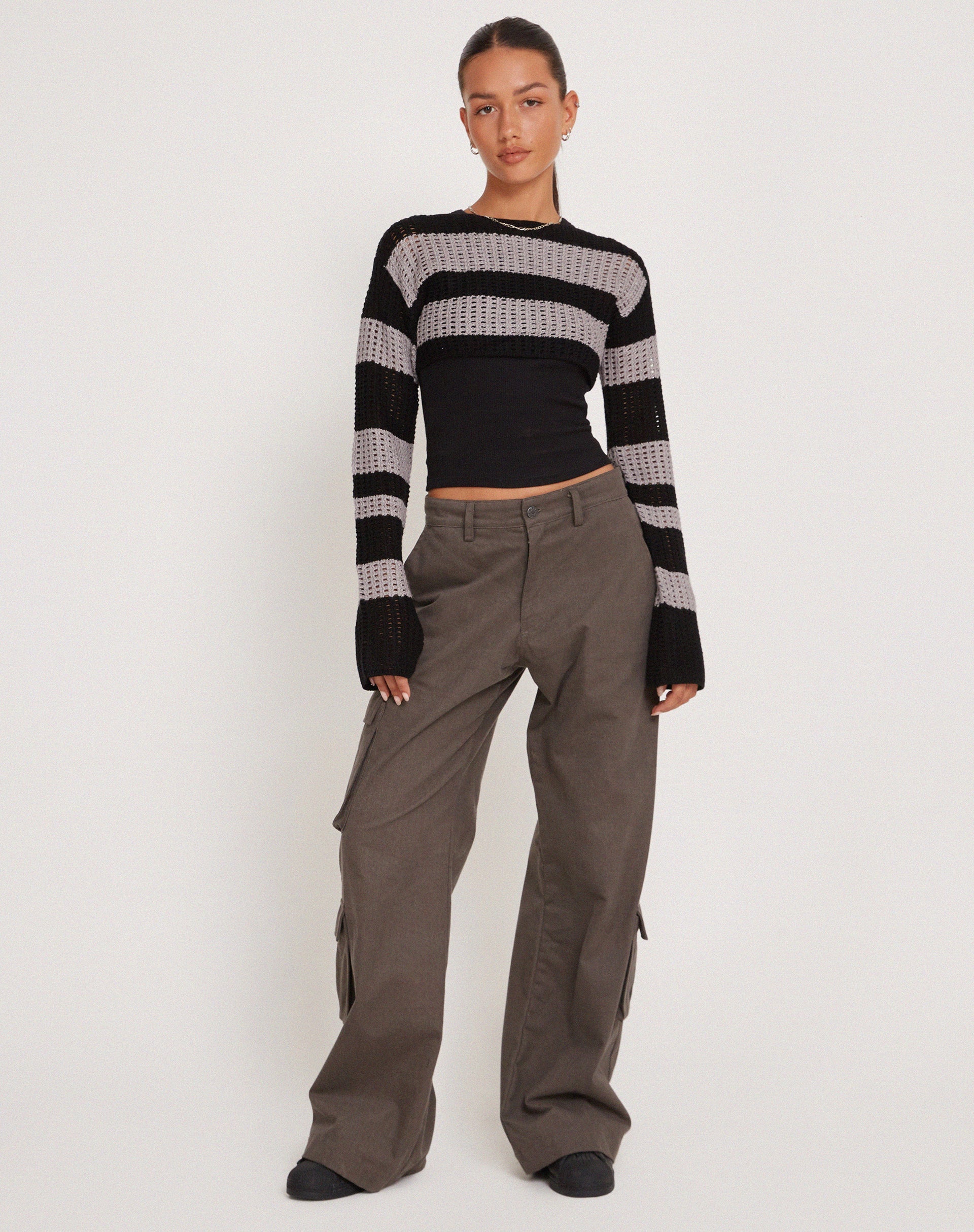 Immagine di Ozzy Bolero Top in Nero Grigio