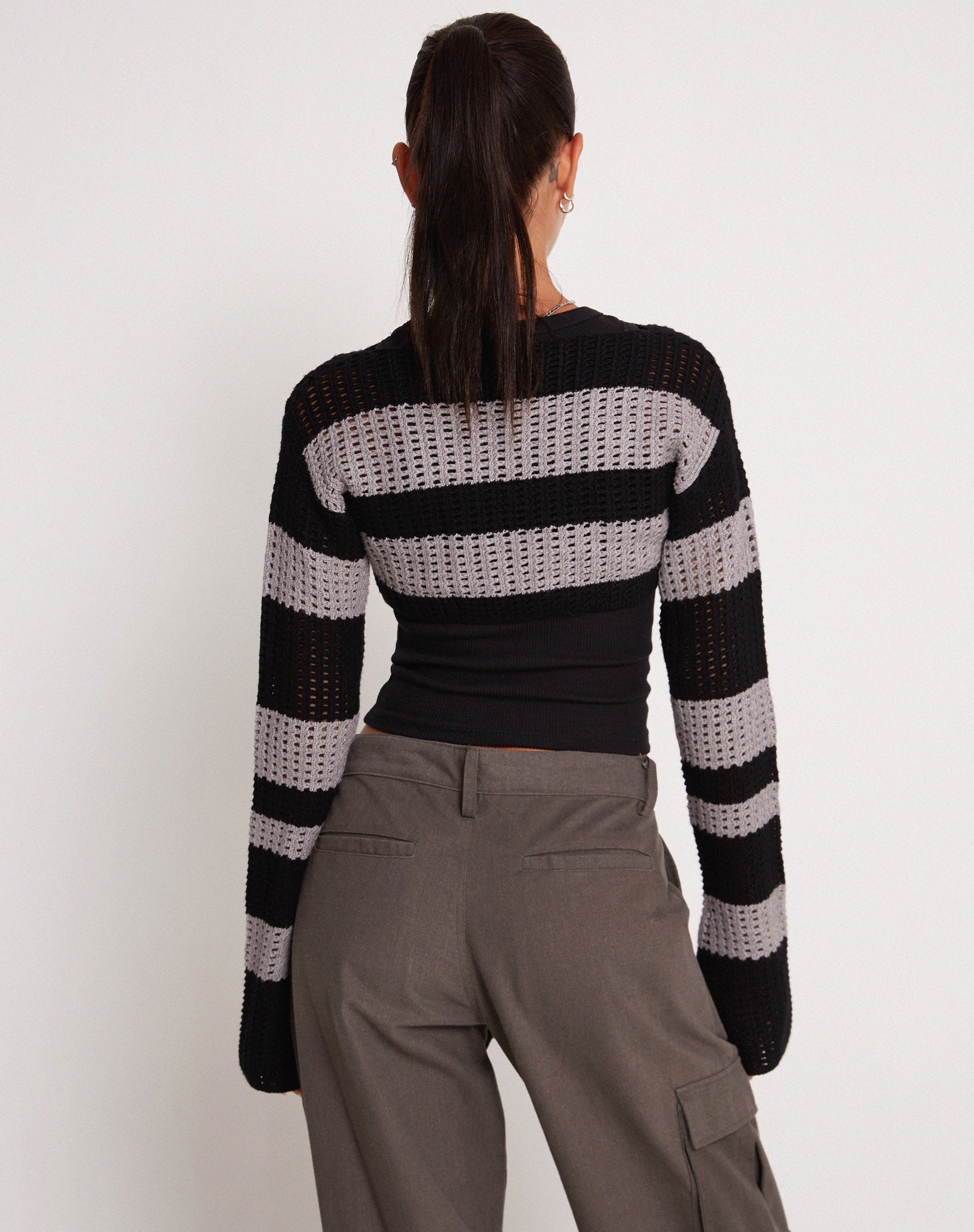 Immagine di Ozzy Bolero Top in Nero Grigio