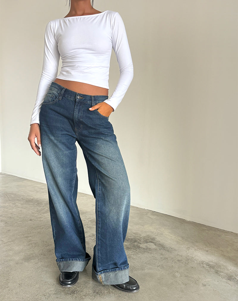 Immagine dei jeans oversize a vita bassa Dad in Dark Vintage