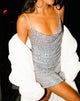 Immagine di Paiva Abito in rete Drape Sequin Argento