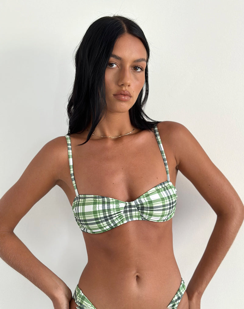 Immagine di Pali Bikini Top in tartan verde