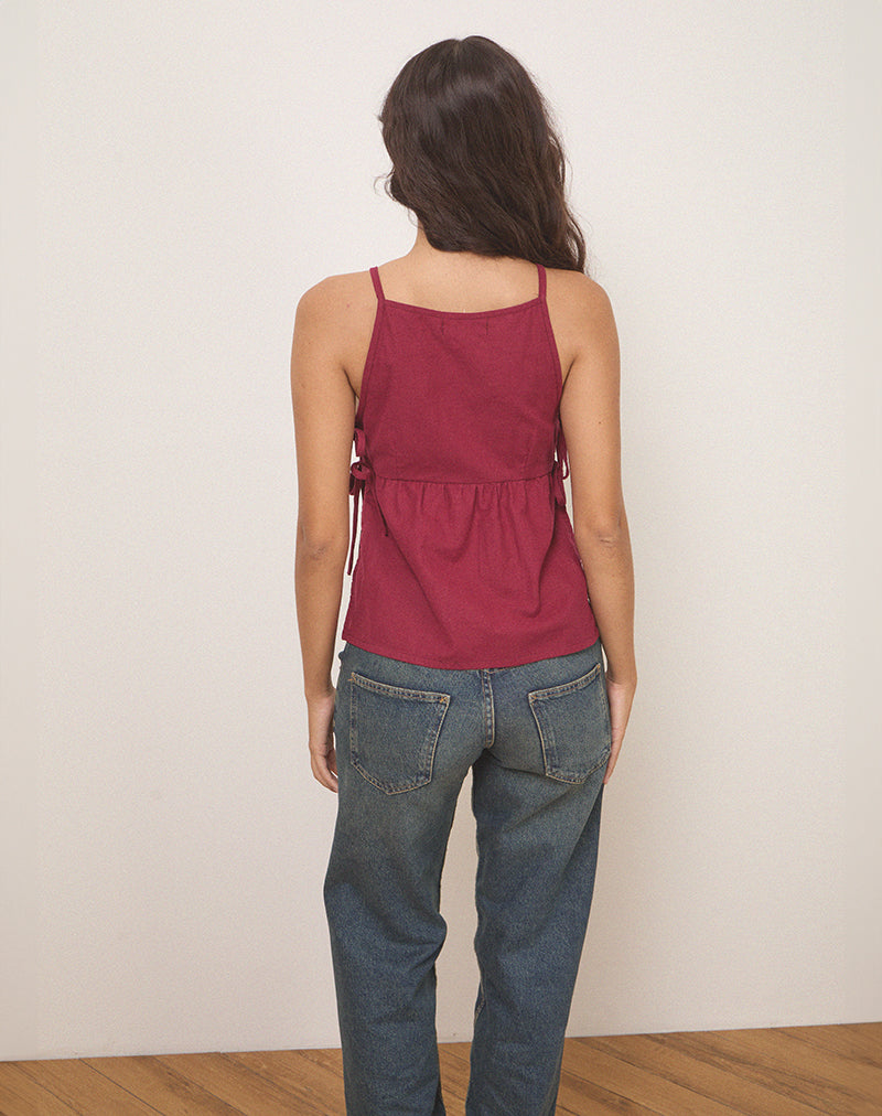 Immagine di Palsi Tie Side Top in borgogna