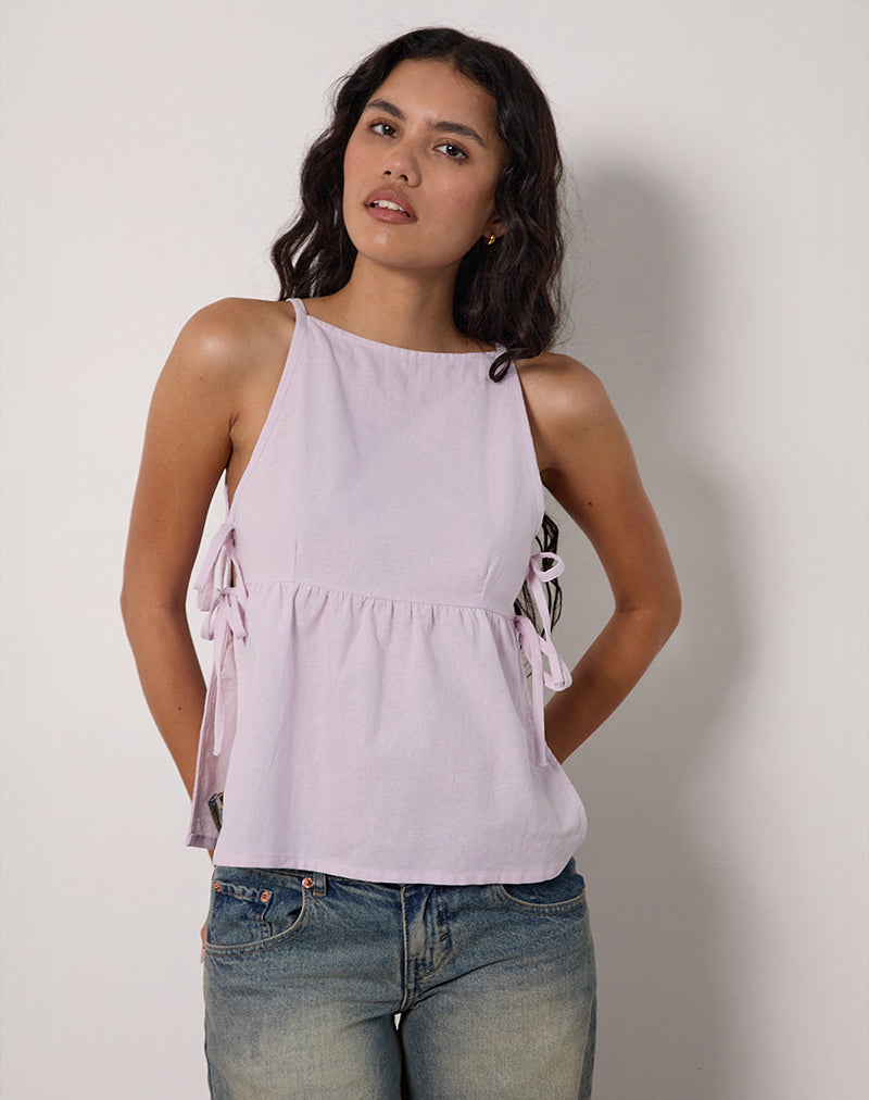 Immagine di Palsi Tie Side Top in Lilla chiaro