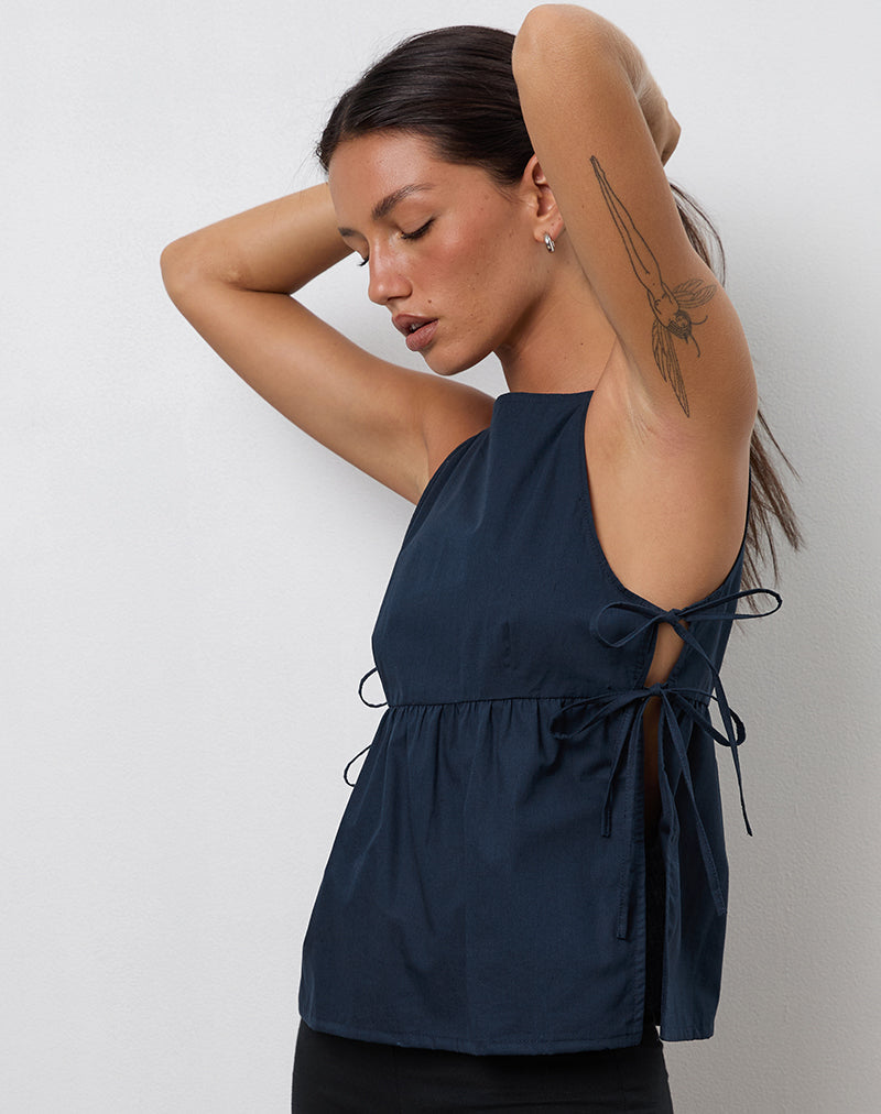 Immagine di Palsi Tie Side Vest Top in Navy