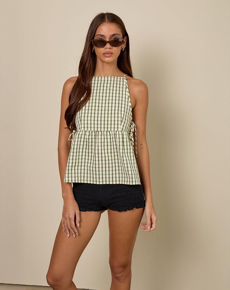 Immagine di Palsi Tie Side Top in verde check