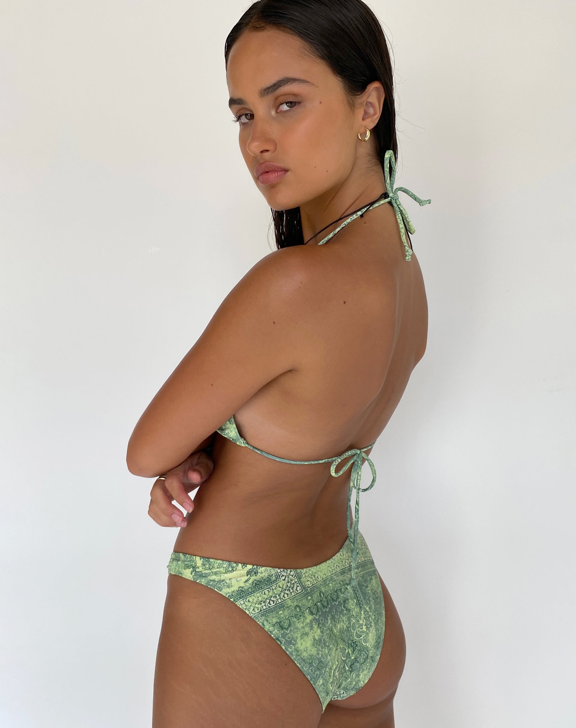 Immagine di Farida Bikini Bottom in Abstract Paisley Green