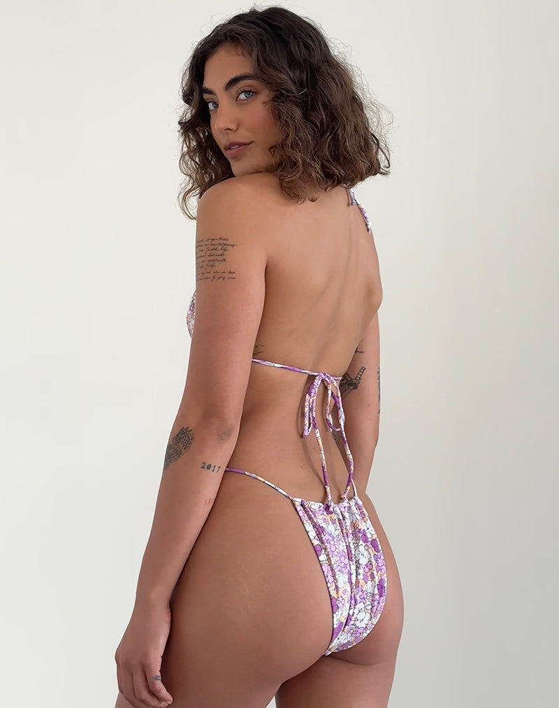 Immagine di Pami Bikini Top in arancione e viola floreale luminoso