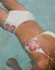 Immagine di Pami Bikini Top in Avorio con Orchidea Rosa