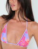 Immagine di Pami Bikini Top in Rosa Floreale Holiday con Bordo Lilla