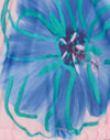 Fiore acquerellato rosa e blu