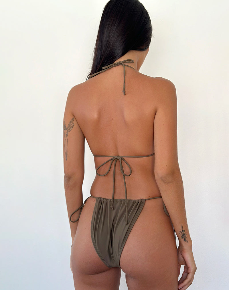 Immagine di Leyna Bikini Bottom in Olive con perline