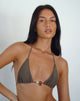Immagine del top bikini Pami in oliva con perline