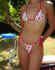 Immagine di Lentra Bikini Bottom in Cherries con bordatura a contrasto
