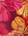 Bozzetto Hibiscus Borgogna con cravatte a contrasto