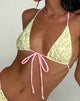 Immagine di Pamita Bikini Top in Paisley Giallo con Bordo Rosa