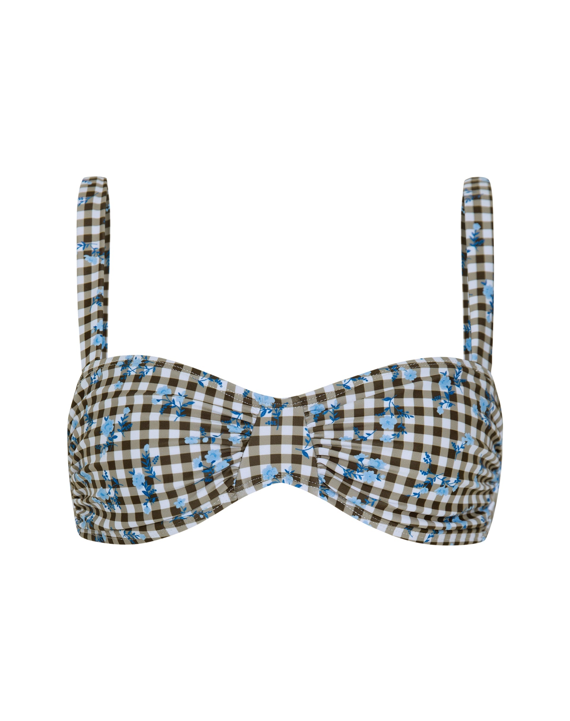Immagine di Panave Bikini Top in Gingham Floreale Marrone