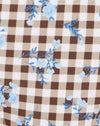 Gingham floreale marrone