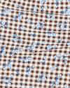 Gingham floreale marrone
