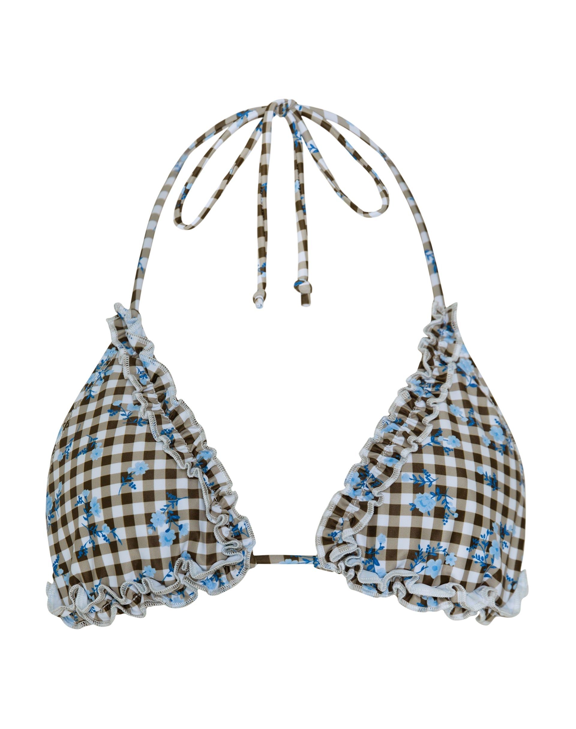 Immagine di Pandya Bikini Top in percalle floreale marrone