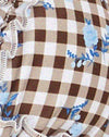 Gingham floreale marrone