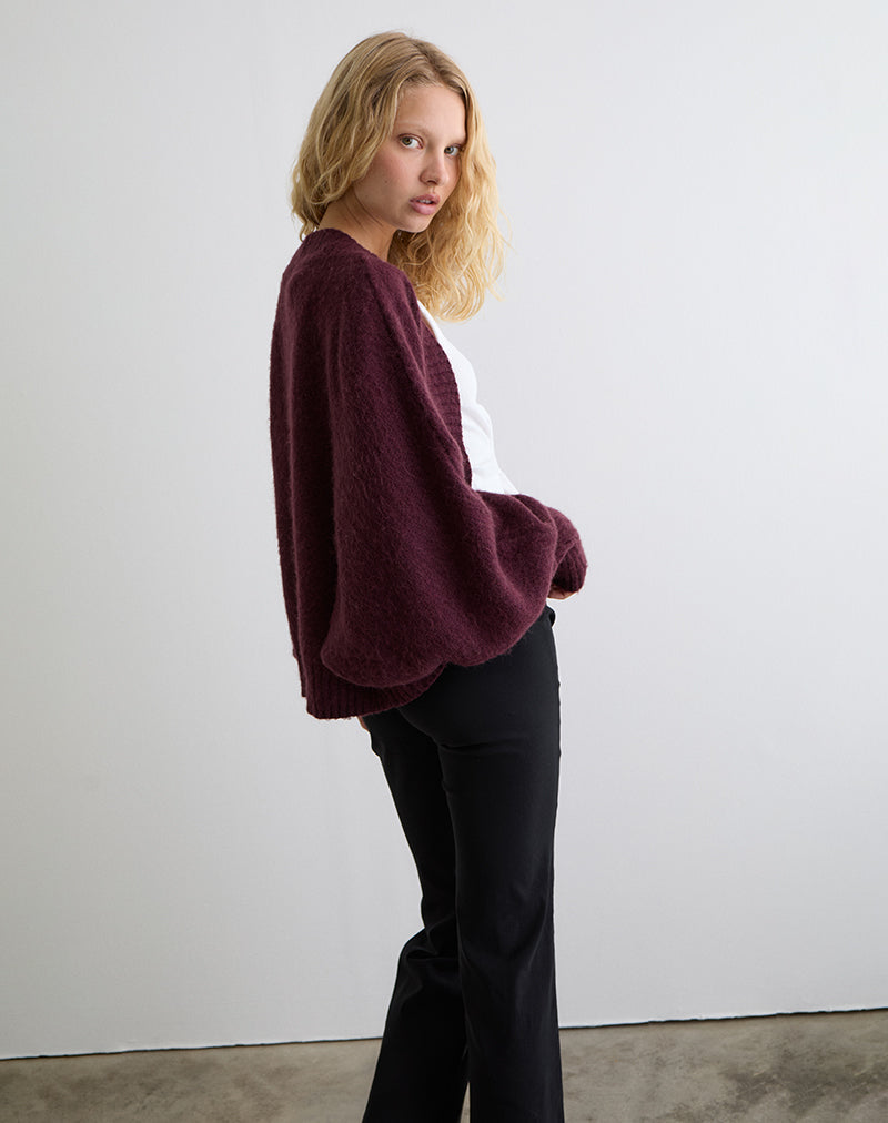 Immagine del cardigan Pasha Shrug in ciliegio scuro