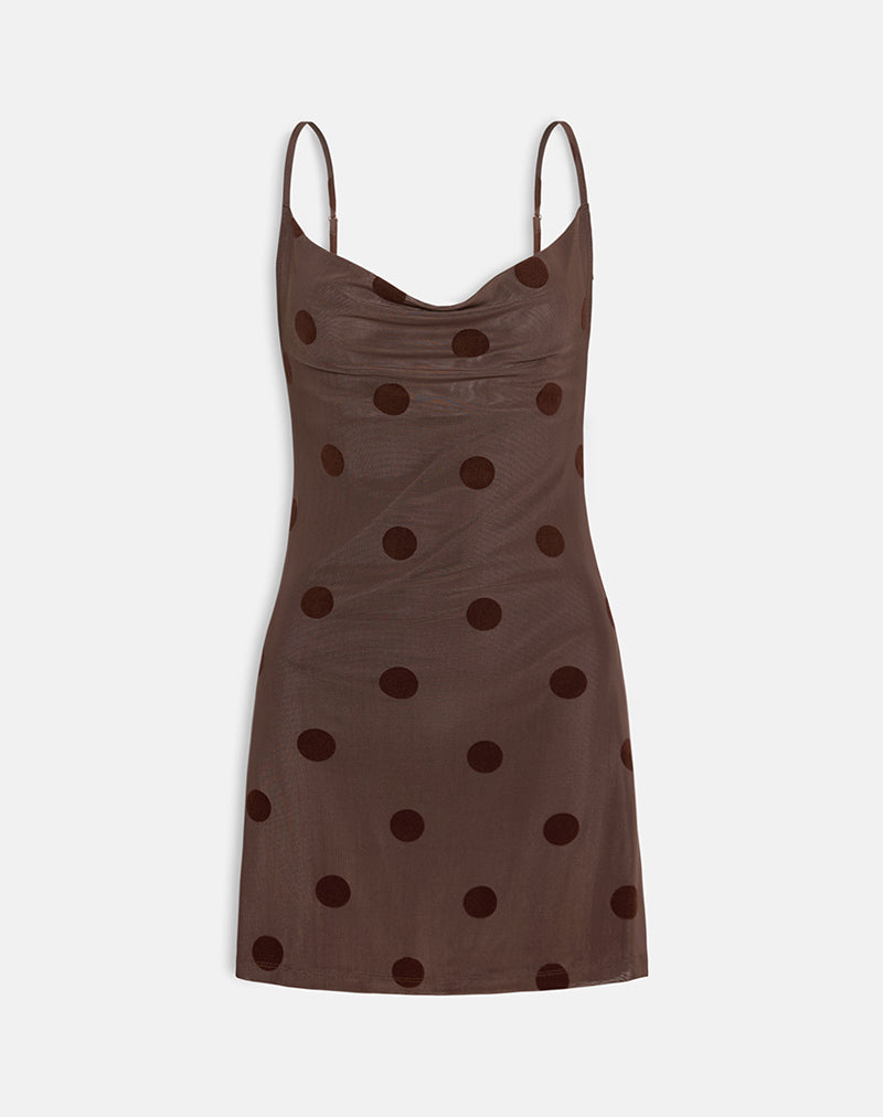 Immagine di Pastila Mini Dress in Big Polka Flock Marrone