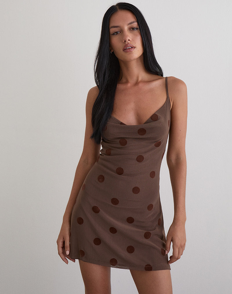 Immagine di Pastila Mini Dress in Big Polka Flock Marrone