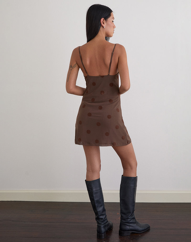 Immagine di Pastila Mini Dress in Big Polka Flock Marrone