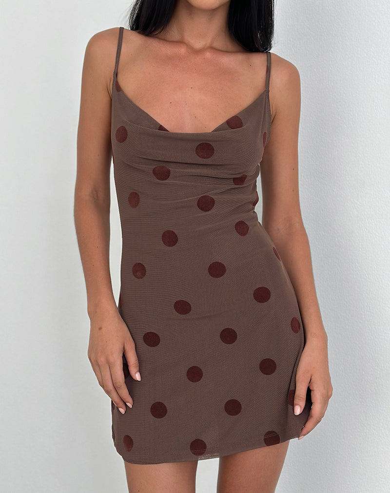 Immagine di Pastila Mini Dress in Big Polka Flock Marrone