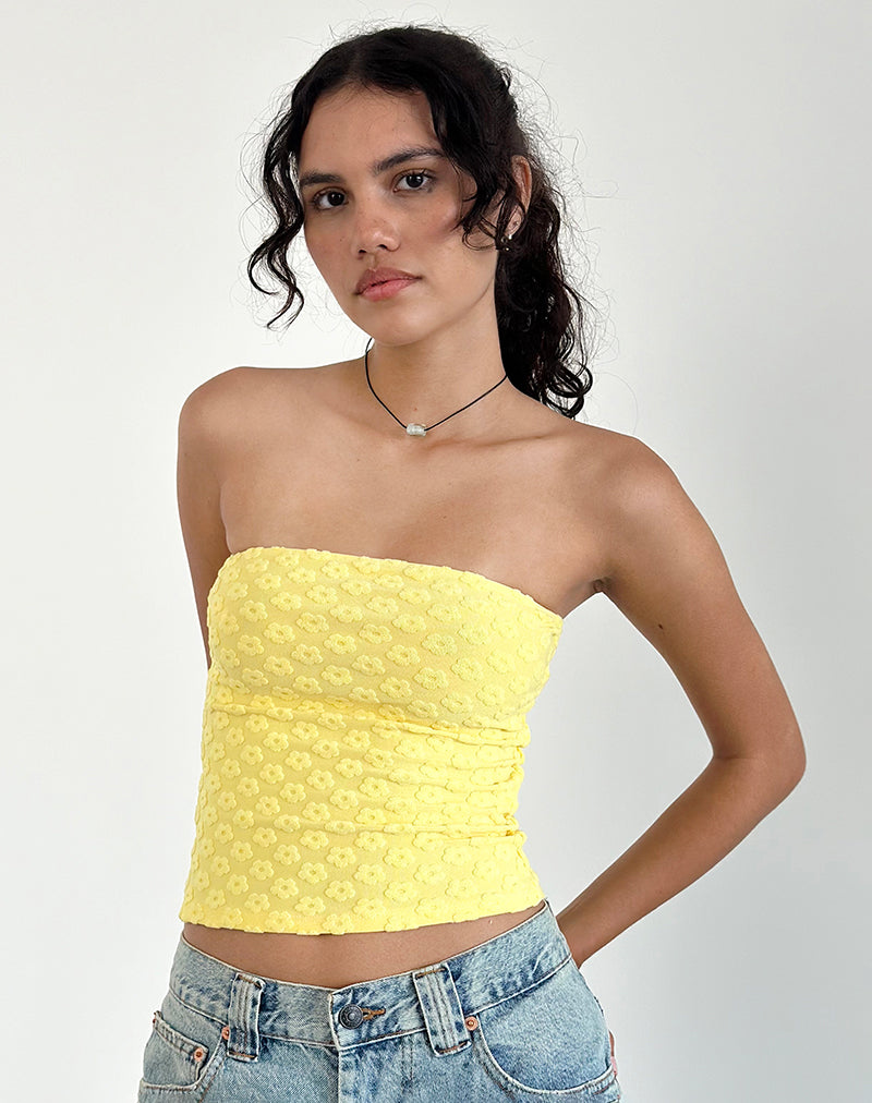Immagine di Peggy Top in Terry giallo Mini Floral