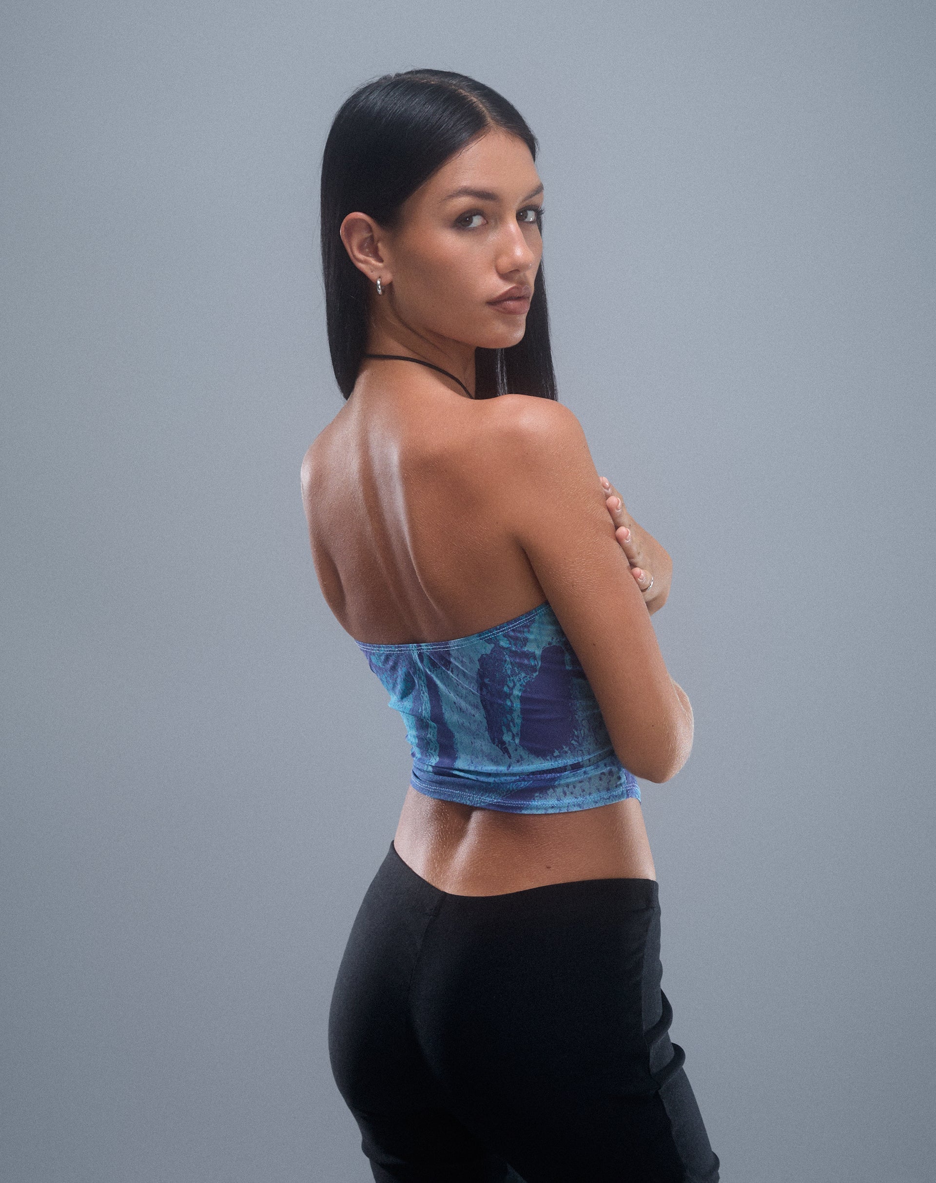 Immagine di Peggy Mesh Bandeau Top in blu Starfish Photoprint
