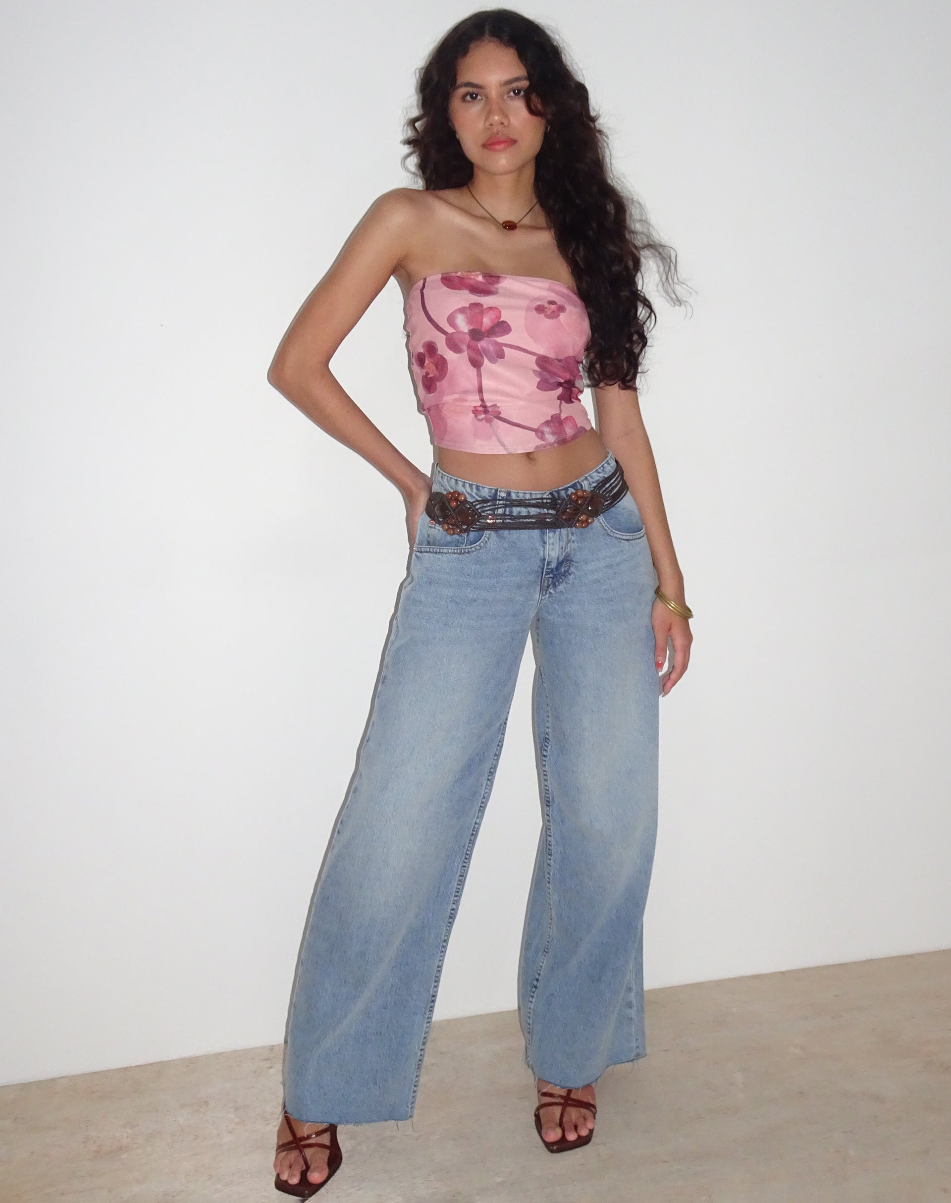 immagine di Peggy Bandeau Top in Watercolour Floral Blush