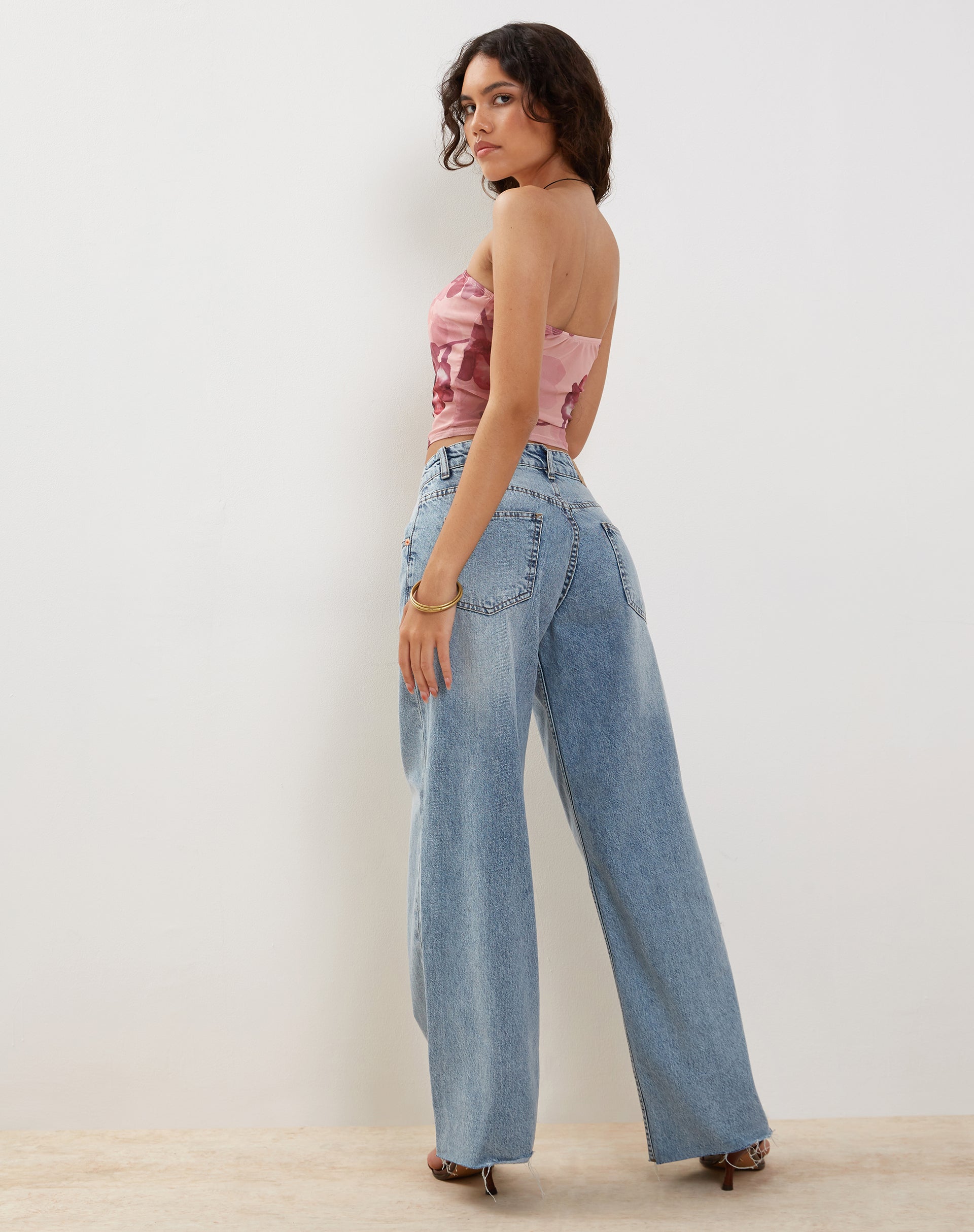 immagine di Peggy Bandeau Top in Watercolour Floral Blush