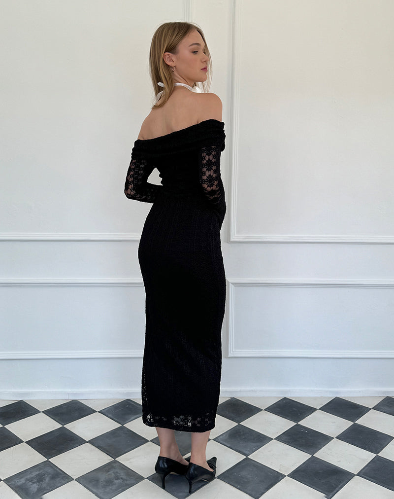 Immagine di Philippa Maxi Abito in Pizzo Nero Regale