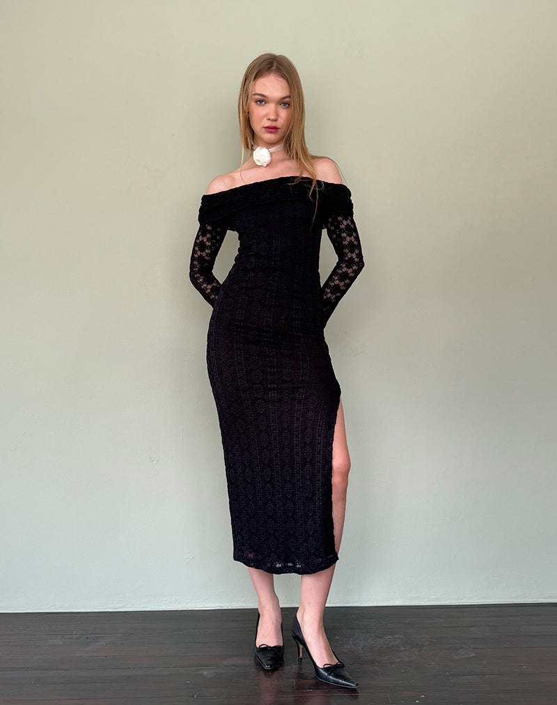 Immagine di Philippa Maxi Abito in Pizzo Nero Regale