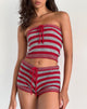 Immagine di Renha Hot Pants a righe rosse e grigie