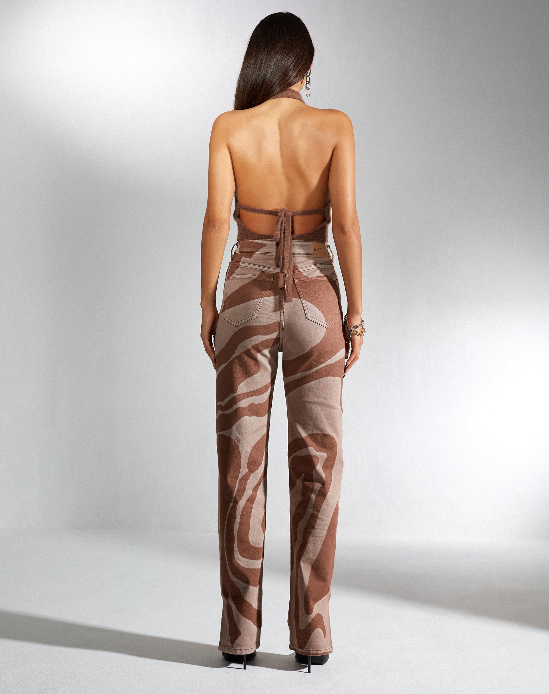 Immagine di MOTEL X IRIS Jeans a gamba dritta in Laser Swirl Brown