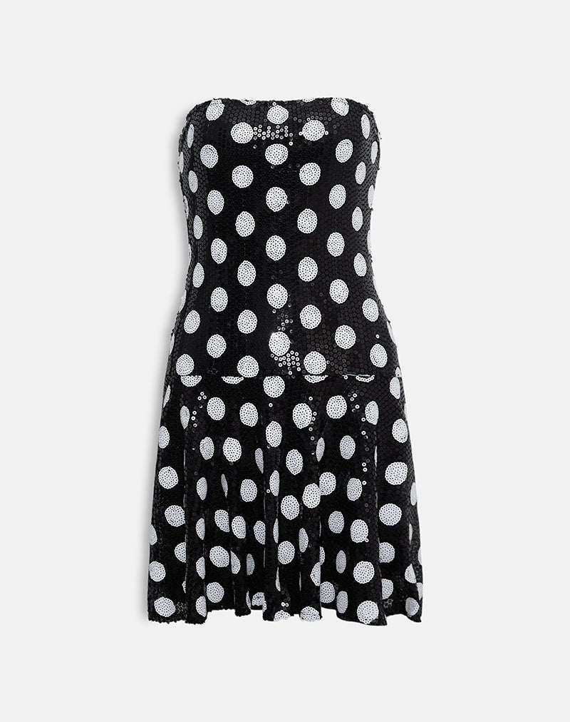 Immagine di Pipo Mini Dress in Polka Sequin Monochrome