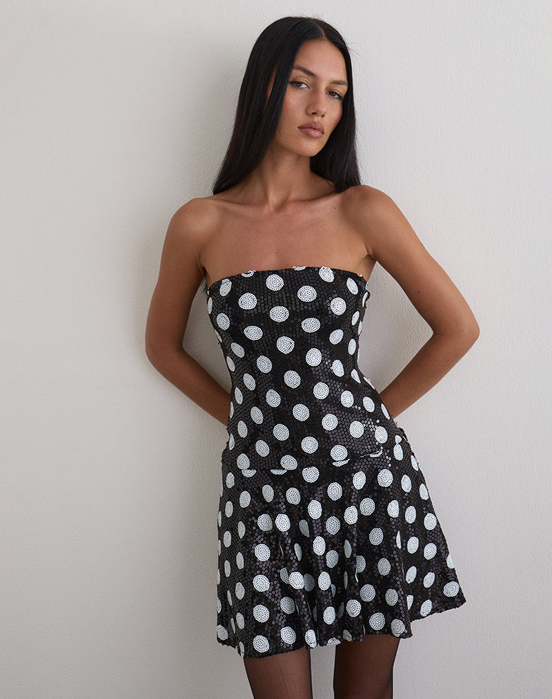 Immagine di Pipo Mini Dress in Polka Sequin Monochrome