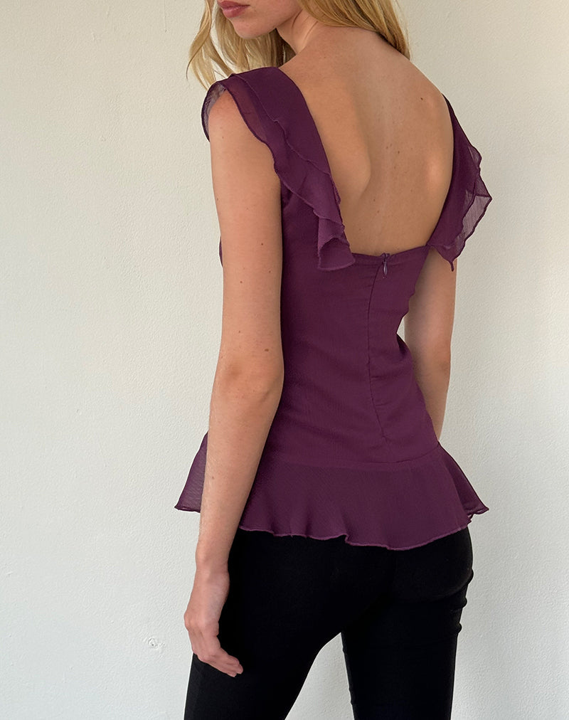 Immagine di Piro Top in Chiffon Aubergine