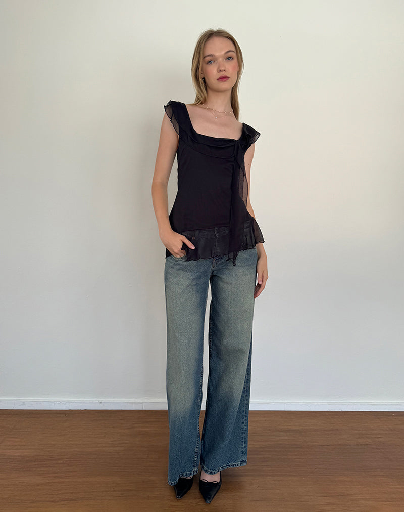 Immagine di Piro Top in chiffon nero