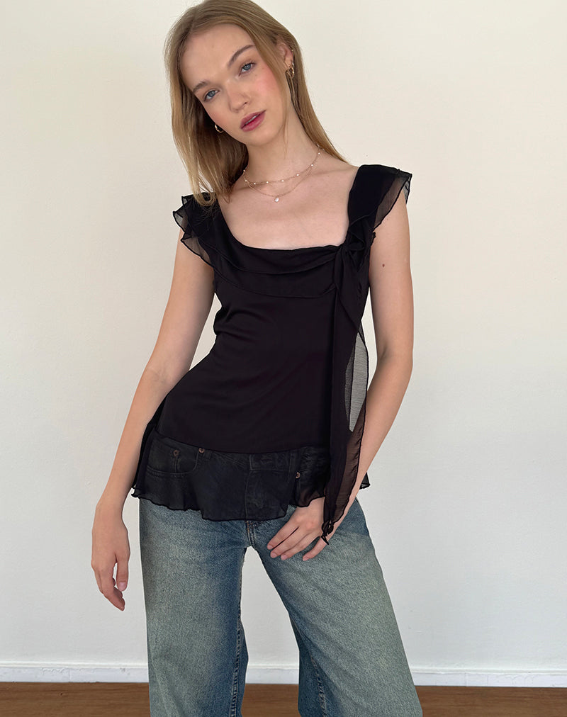 Immagine di Piro Top in chiffon nero