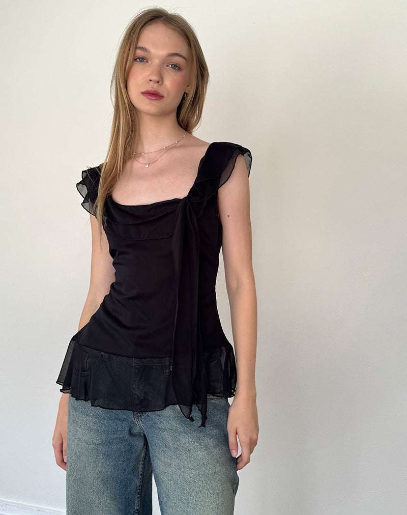 Immagine di Piro Top in chiffon nero