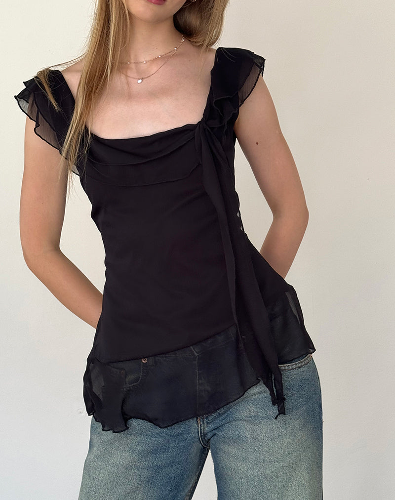 Immagine di Piro Top in chiffon nero