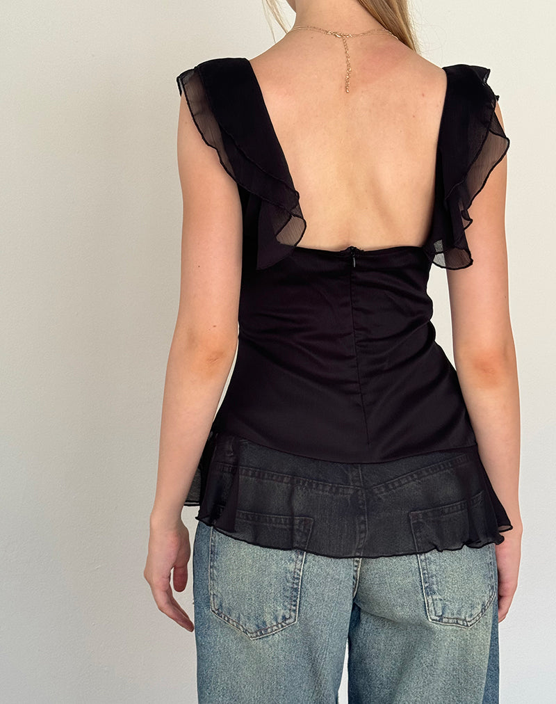 Immagine di Piro Top in chiffon nero