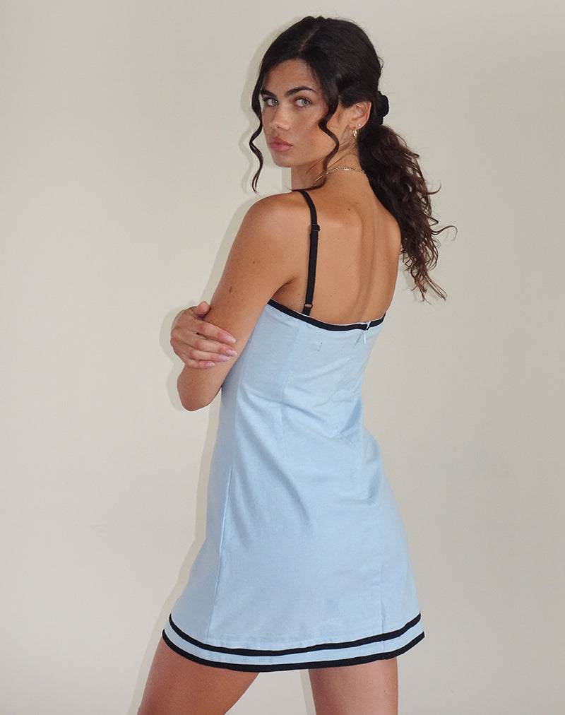 Immagine di Plasina Mini Gonna in Lino Blu