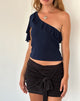 Immagine di Polly Asymmetric Frill Top in Navy